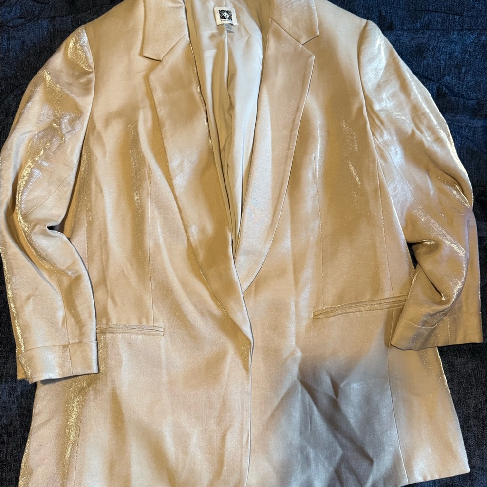 Anne Klein Metallic Gold Blazer